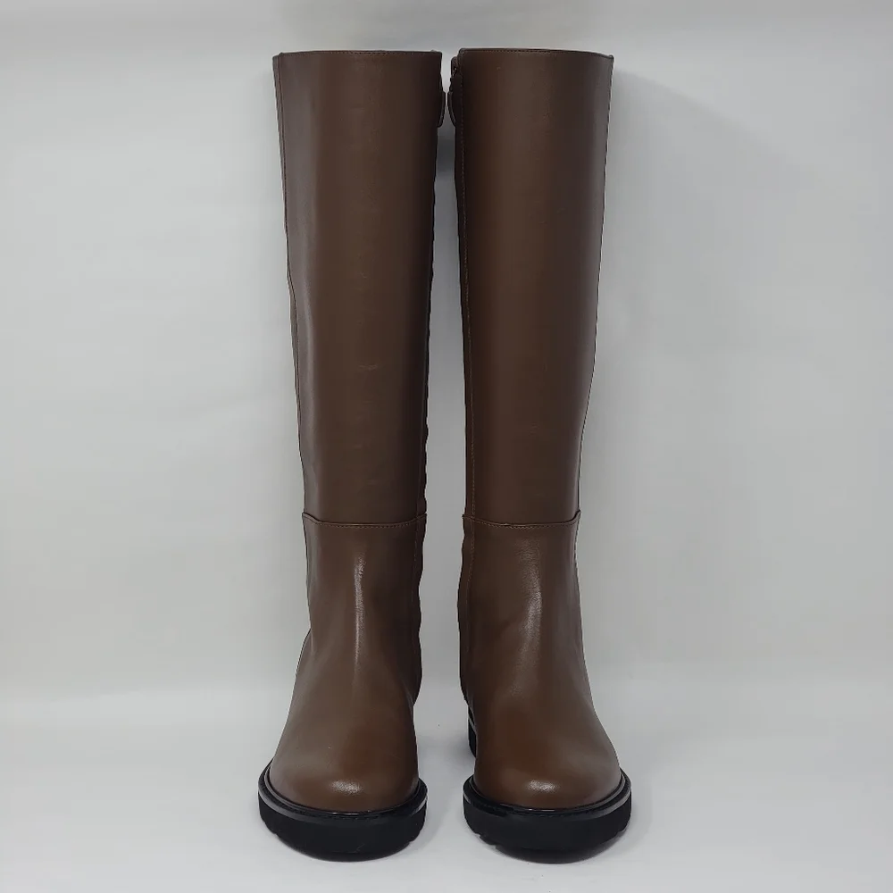 Stuart Weitzman Rider Knee Brown Boots Leather S6801 Women's Size 5 B New